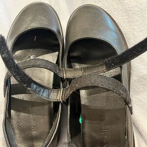 Nordstrom Black Loafers with Strap and Rounded Toe
